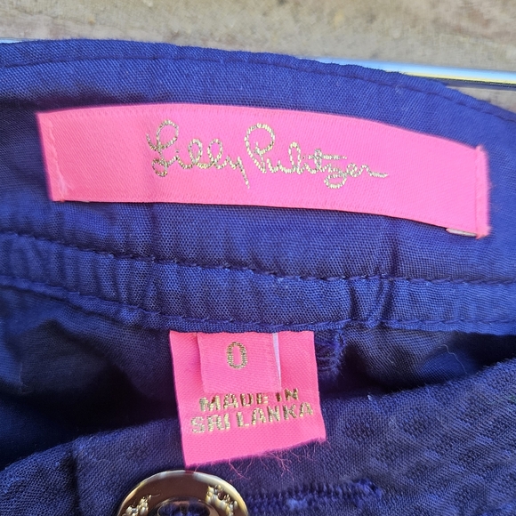 Lilly Pulitzer Colette Scallop Hem Navy Blue Skort 0 With Extra Button NWOT - Picture 4 of 11